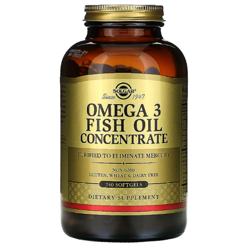 фото Solgar Omega-3 Fish Oil Concentrate капс., 250 мл, 1.425 г, 240 шт.