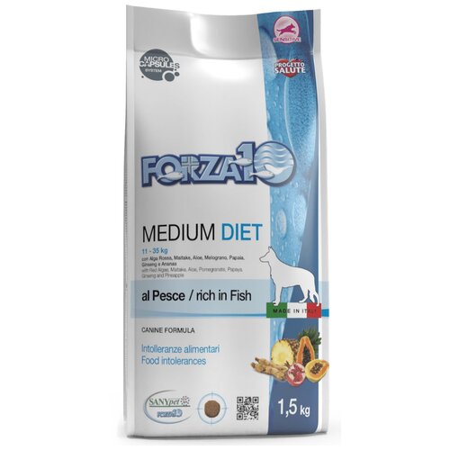 фото Сухой корм для собак Forza10 Diet, гипоаллергенный, рыба 1 уп. х 1 шт. х 1500 г (для средних пород)