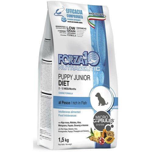 фото Forza10 Puppy Junior Diet сухой корм для щенков и собак в период беременности и лактации при аллергии из рыбы - 1,5 кг Forza10 3575