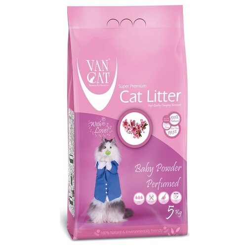 фото Комкующийся наполнитель Van Cat Baby Powder, 5кг, 1 шт.