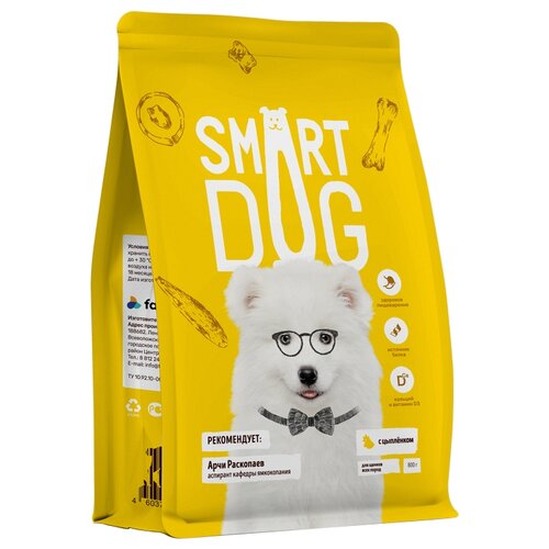 фото Сухой корм для щенков Smart Dog с цыпленком 1 уп. х 2 шт. х 800 г