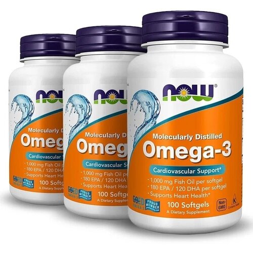 фото Omega-3 капс., 1000 мг, 450 г, 100 шт., 3 уп.