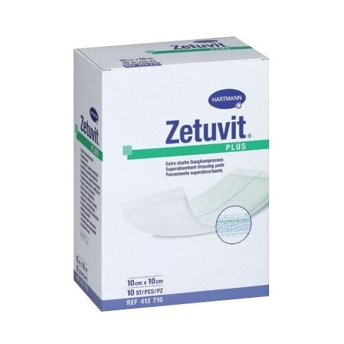 фото Hartmann Zetuvit plus повязка суперабсорбирующая, 10х10 см, 10 шт., заказать за 982 рублей