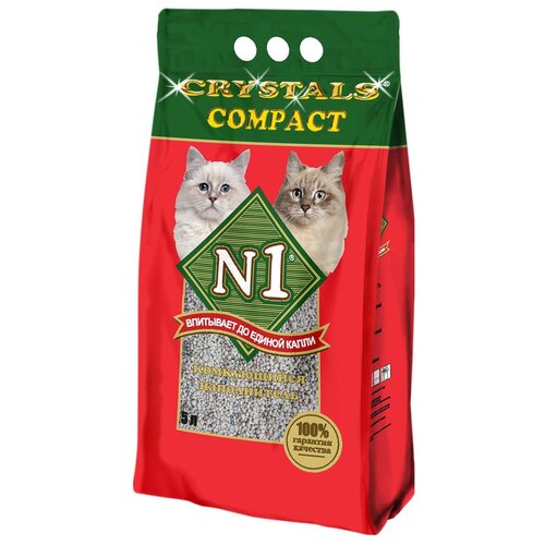 фото Комкующийся наполнитель N1 Crystals Compact, 5л, 1 шт.