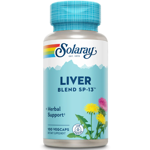 фото Solaray Liver Blend SP-13 (milk Thistle Dandelion with Cell Salt Nutrients) 100 вег капсул (Solaray)