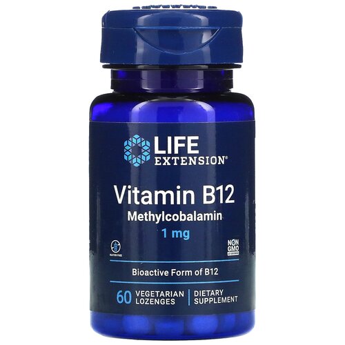 фото Пастилки Life Extension Vitamin B12 Bioactive form, 100 мл, 1 мг, 60 шт.