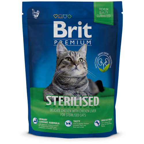 фото Brit Premium adult cat sterilised chicken производство Россия, Брит 2 кг