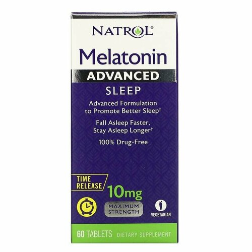 фото Таблетки Natrol Melatonin Advanced Sleep Time Release, 10 мг, 60 шт.