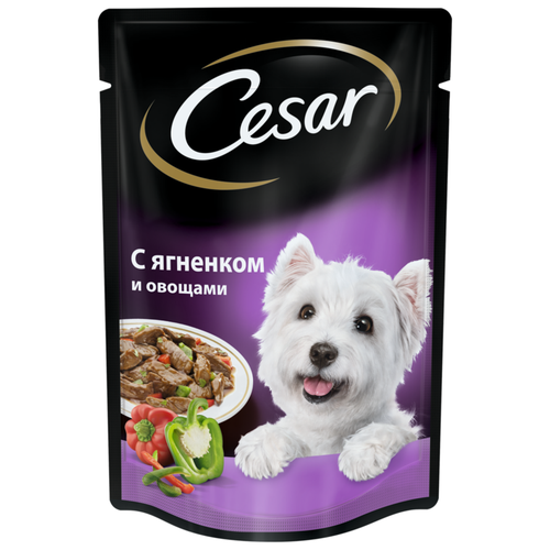 фото Влажный корм для собак Cesar ягненок, с овощами 1 уп. х 42 шт. х 85 г (для крупных пород)