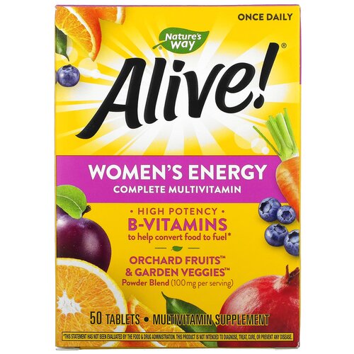 фото Таблетки Nature's Way Alive! Women's Energy Мультивитамины, 150 г, 150 мл, 50 шт.