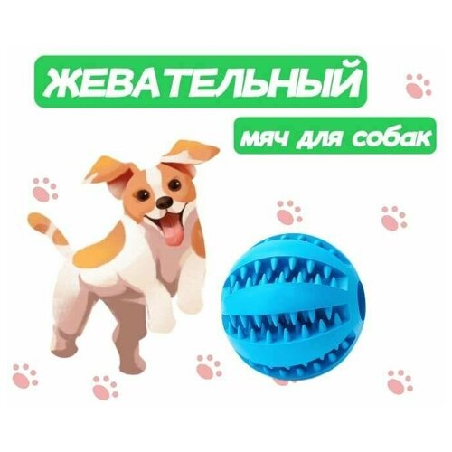 фото Жевательная игрушка мяч для собак и кошек, шарик для чистки зубов 5см