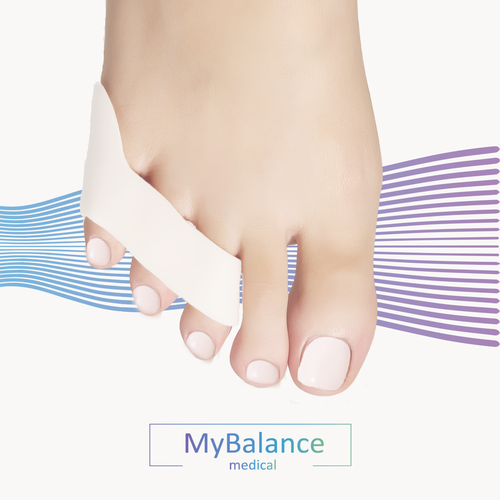 фото Фиксатор для мизинца стопы при переломе MyBalance, на три пальца, силиконовый, универсальный, белый, 2 шт