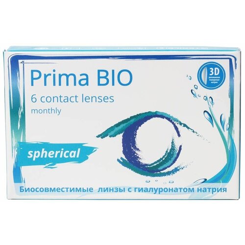 фото Контактные линзы OKVision PRIMA BIO, 6 шт., R 8,6, D -17,5, прозрачные, 1 уп.