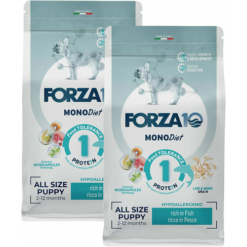 фото FORZA10 DOG PUPPY JUNIOR DIET монобелковый для щенков всех пород при аллергии с рыбой (1,5 + 1,5 кг)