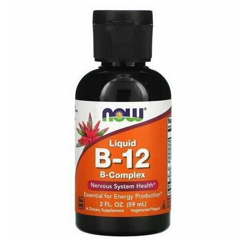 фото Витамин B12 NOW B-12 Liquid B-Complex 2 OZ / Нау Б-12 Жидкий Б-комплекс 59 мл