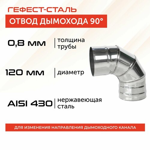 фото Отвод 90*, 120, AISI 430/0,8мм, h 245мм, заказать за 927 рублей