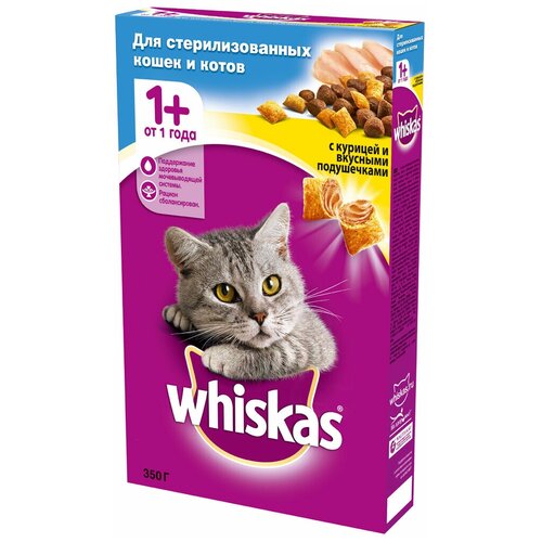 фото Сухой корм для стерилизованных кошек Whiskas с курицей 350 г (паштет)