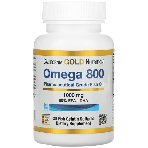 фото California Gold Nutrition Omega 800 Fish oil капс., 230 мл, 70 г, 30 шт.