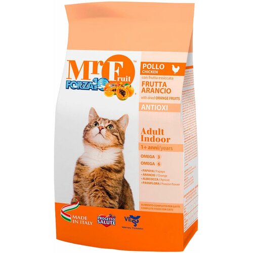 фото FORZA10 CAT MR.FRUIT ADULT INDOOR для взрослых кошек живущих дома с курицей (1,5 + 1,5 кг)