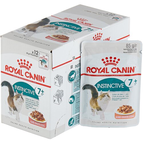 фото Влажный корм для пожилых кошек Royal Canin Instinctive +7, с мясным ассорти 12 шт. х 85 г (кусочки в соусе)