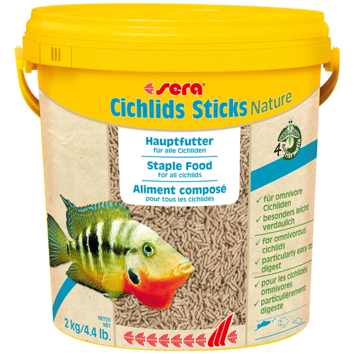 фото Сухой корм  для  рыб Sera Cichlids Sticks Nature, 10 л, 2 кг