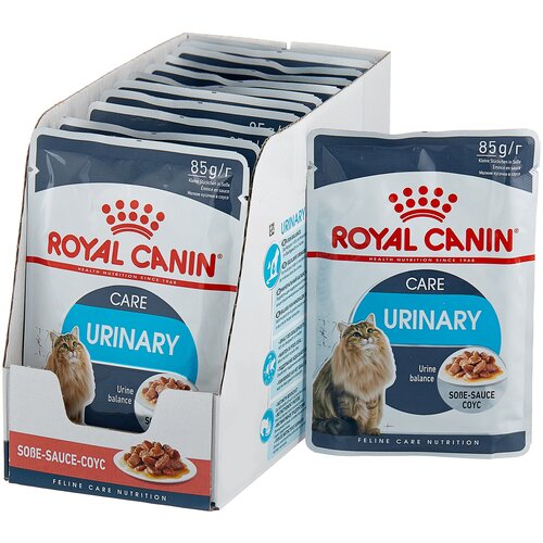 фото Влажный корм для кошек Royal Canin для поддержания здоровья мочевыделительной системы 12 шт. х 85 г (кусочки в соусе)