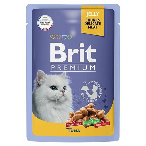 фото Пауч Brit Premium для взрослых кошек тунец в желе 85г