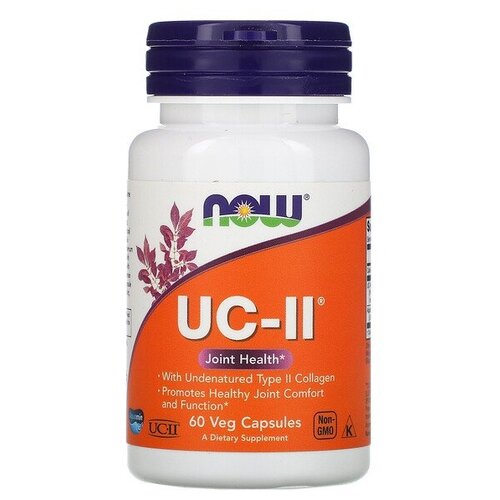 фото NOW Foods UC-II Joint Health, 60 veg capsules, добавка для здоровья суставов неденатурированный коллаген типа II, 60 вег капсул