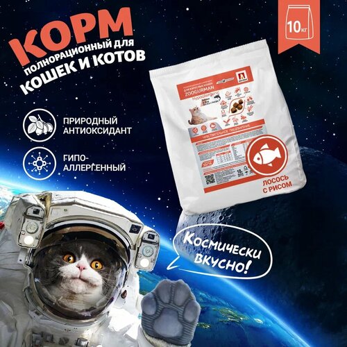 фото Полнорационный сухой корм для взрослых кошек Зоогурман Hypoallergenic, Лосось с рисом/Salmon & Rice 10 кг