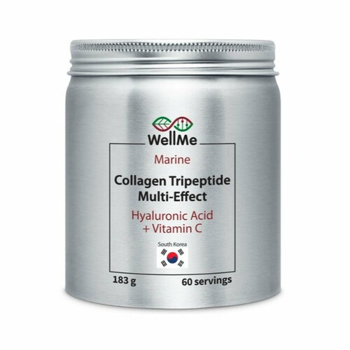 фото Коллаген морской трипептид с гиалуроновой кислотой и витамином С Collagen Tripeptide Multi-Effect WellМe, 60 порций