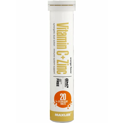 фото MAXLER Vitamin C + Zinc таб. шип., 80 г, 20 шт., апельсин