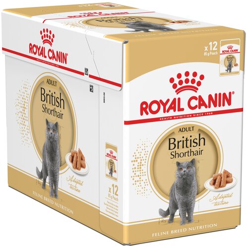 фото Влажный корм для кошек Royal Canin для британских короткошерстных 12 шт. х 85 г (кусочки в соусе)