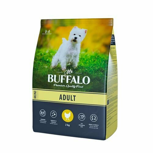 фото MR.BUFFALO ADULT MINI 2 кг сухой корм для собак мелких пород курица 3 шт