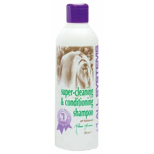 фото Шампунь -кондиционер #1 All Systems Super Cleaning&Conditioning Shampoo суперочищающий для кошек и собак , 250 мл , 272 г