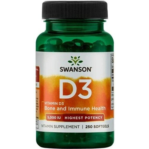 фото Swanson Vitamin D3 Highest 5000 IU (125 mcg) (250гел. капс)