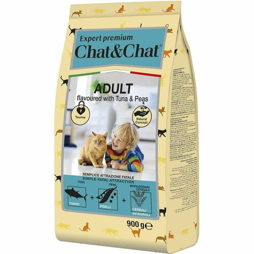 фото Сухой корм Chat&Chat Expert Premium Adult flavoured with tuna & peas, для взрослых кошек с тунцом и горохом, 900г