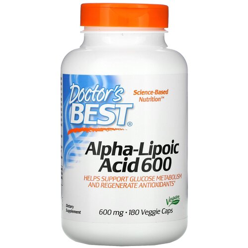 фото Капсулы Doctor's Best Alpha-Lipoic acid 600, 230 г, 230 мл, 180 шт.