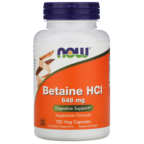 фото Капсулы NOW Betaine HCl, 100 г, 120 шт.