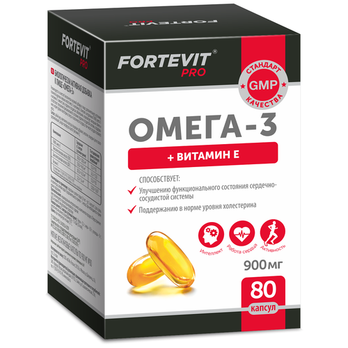 фото Fortevit Pro Омега-3 капс., 900 мл, 100 г, 80 шт.