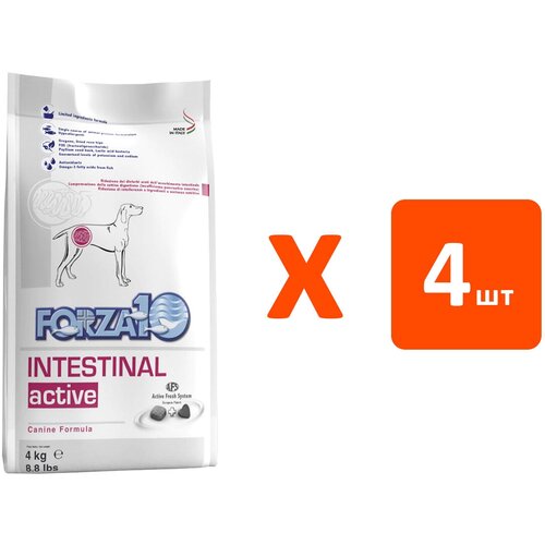 фото FORZA10 DOG INTESTINAL ACTIVE для взрослых собак всех пород при заболеваниях желудочно-кишечного тракта (4 кг х 4 шт)