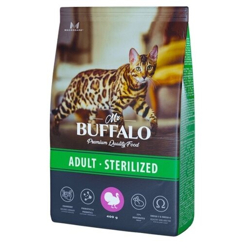 фото Баффало Mr.Buffalo Sterilized 0,4кг с индейкой сухой корм для стерилизованных кошек