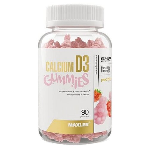 фото MAXLER Calcium D3 Gummies жев. пастилки, 180 г, 90 шт., клубника