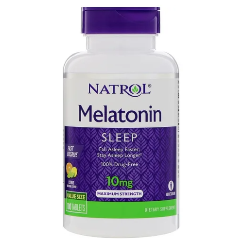 фото Melatonin Fast Dissolve таб., 10 мг, 100 шт., цитрусовый