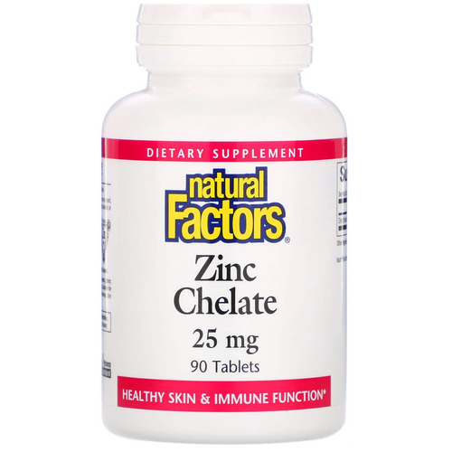 фото Таблетки Natural Factors Zinc Chelate, 180 г, 25 мг, 90 шт.