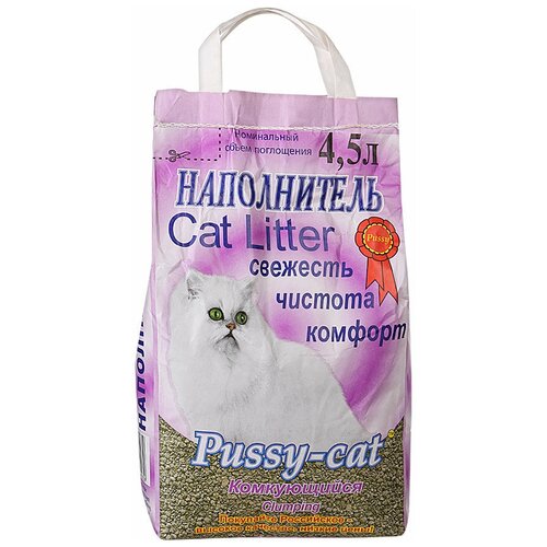 фото Комкующийся наполнитель Pussy-Cat Комкующийся, 4.5л, 1 шт.