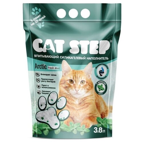 фото Впитывающий наполнитель Cat Step Arctic Fresh Mint, 3.8л, 1 шт.