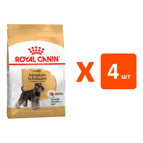 фото ROYAL CANIN MINIATURE SCHNAUZER ADULT для взрослых собак миниатюрный шнауцер 7,5 кг х 4 шт