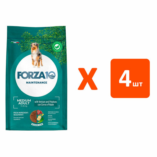 фото FORZA10 DOG MAINTENANCE ADULT MEDIUM для взрослых собак средних пород с олениной и картофелем 2 кг х 4 шт