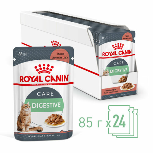 фото Влажный корм для взрослых кошек Royal Canin Digest Sensitive (Дайджест Сенситив) с чувствительным пищеварением, соус, 24 х 85г