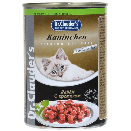 фото Влажный корм для кошек Dr. Clauder's с кроликом 12 шт. х 415 г (паштет)